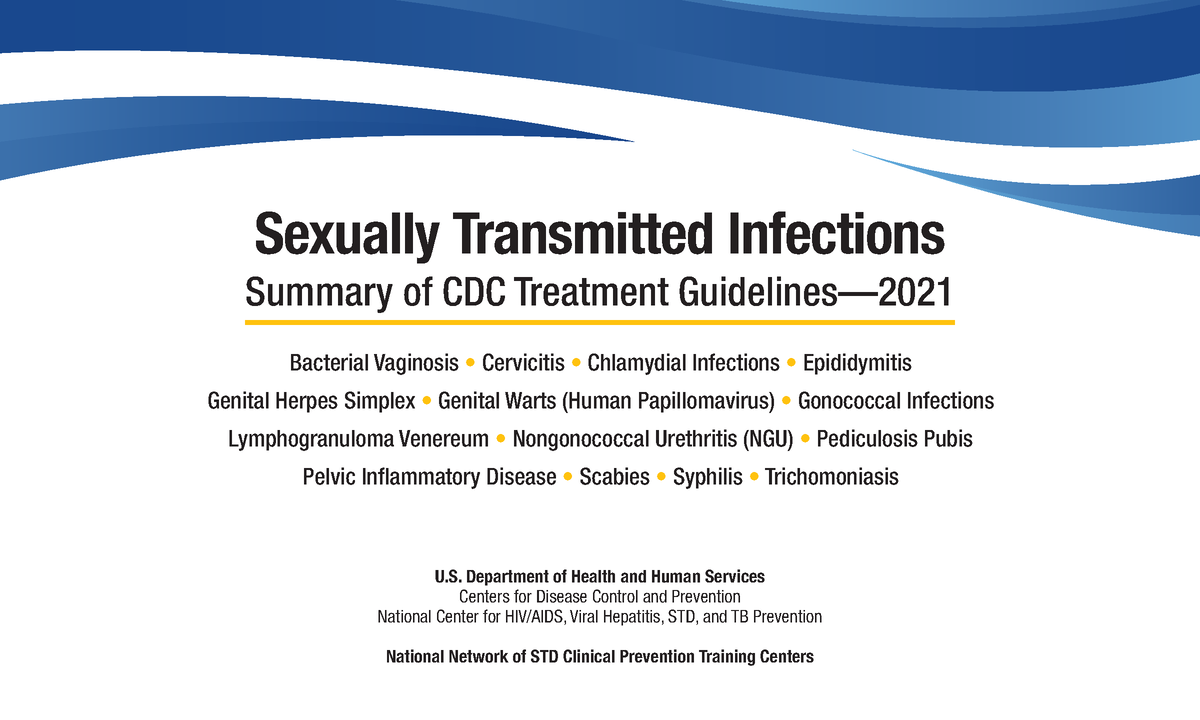 Pocketguide CDC treatment guidelines 2021 Sexually Transmitted