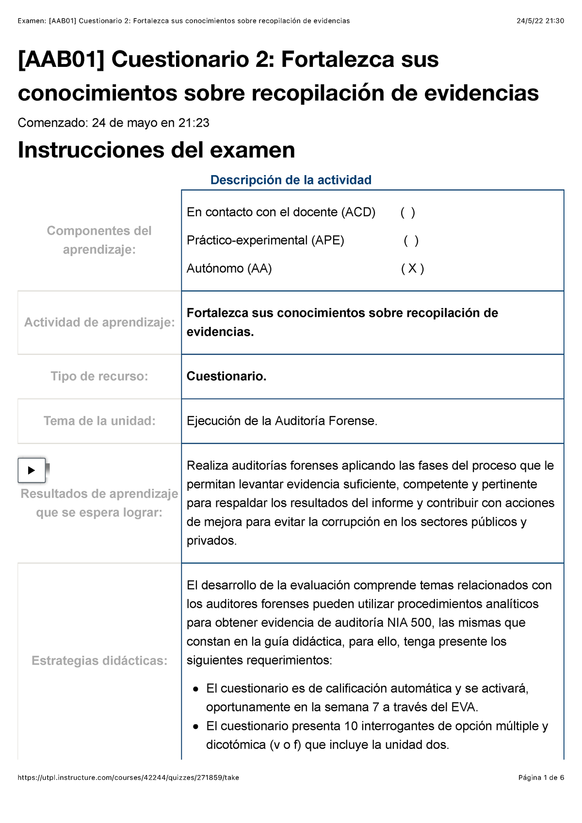 Examen [AAB01] Cuestionario 2 Fortalezca Sus Conocimientos Sobre ...