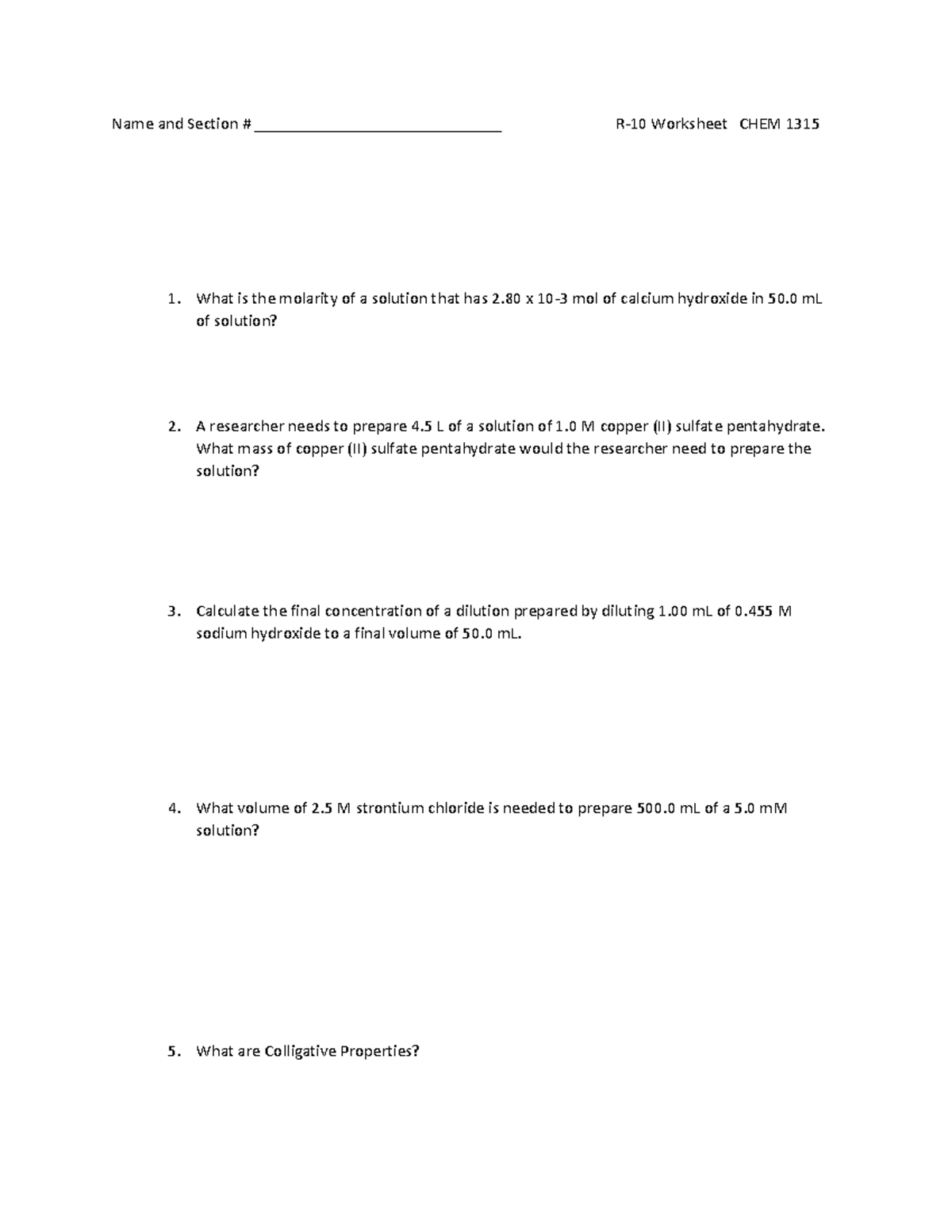 R-10 Worksheet-1 - Recitation assignment - Name and Section