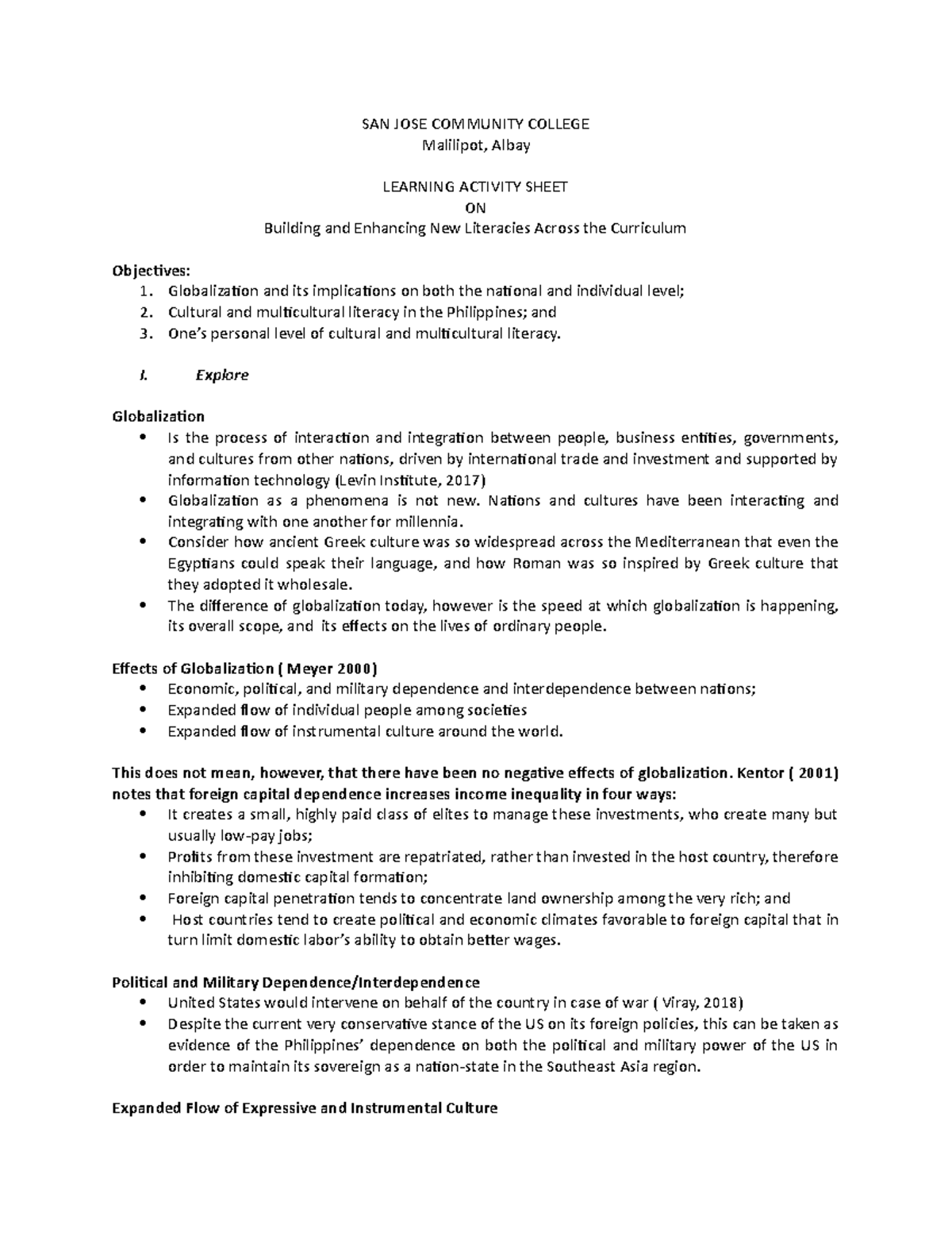 Profed 10-Prelim - Activity - SAN JOSE COMMUNITY COLLEGE Malilipot ...