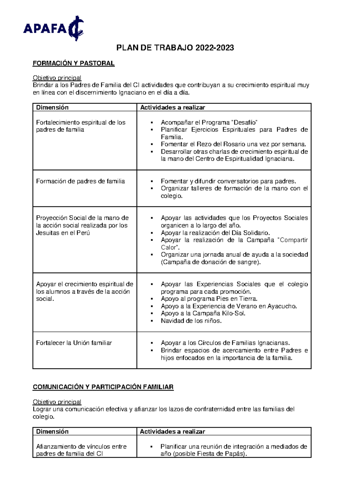 Plan de trabajo 2022-2023 (Asamblea abril 2022) - PLAN DE TRABAJO 2022 ...