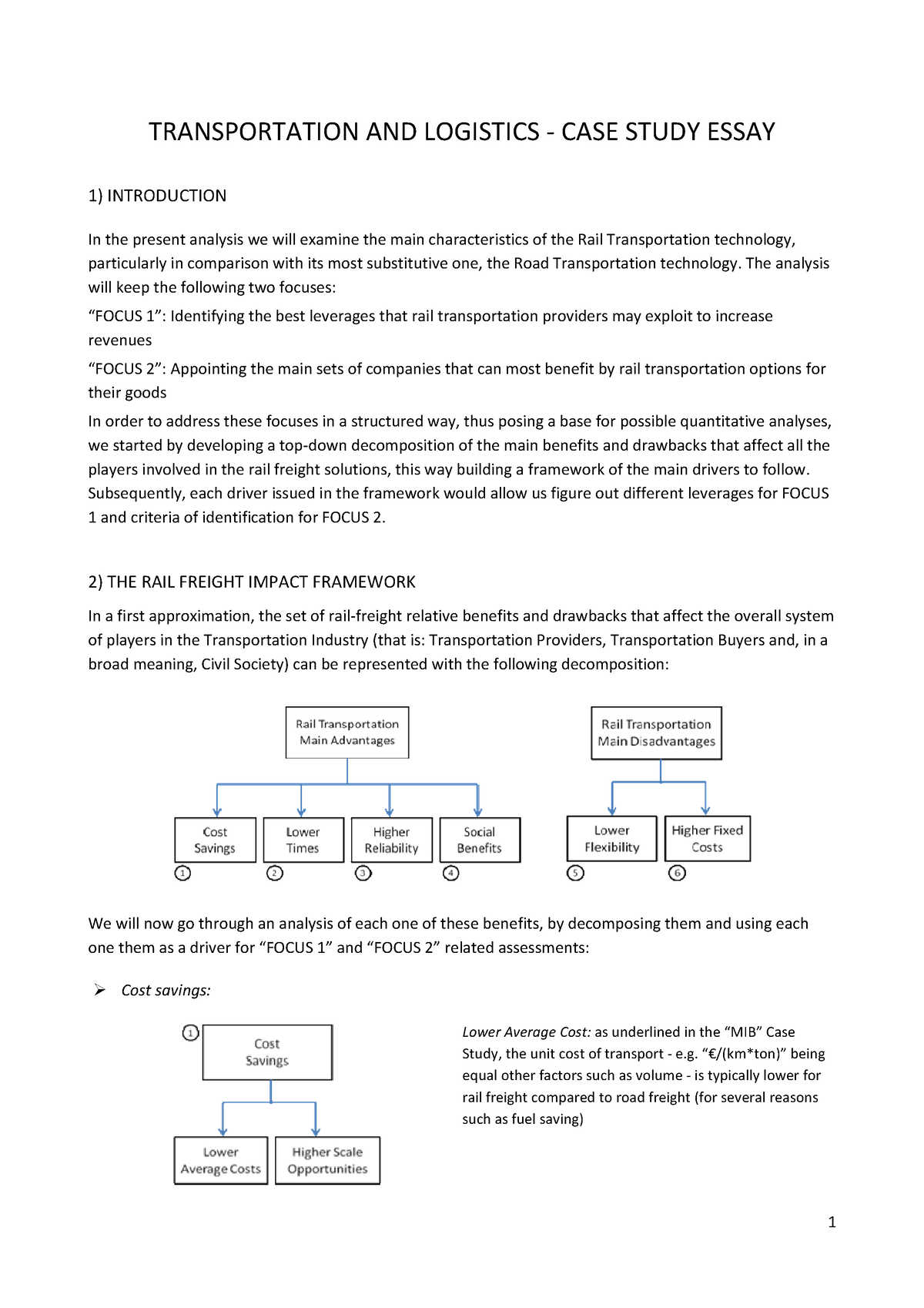 compare and contrast essay about transportation