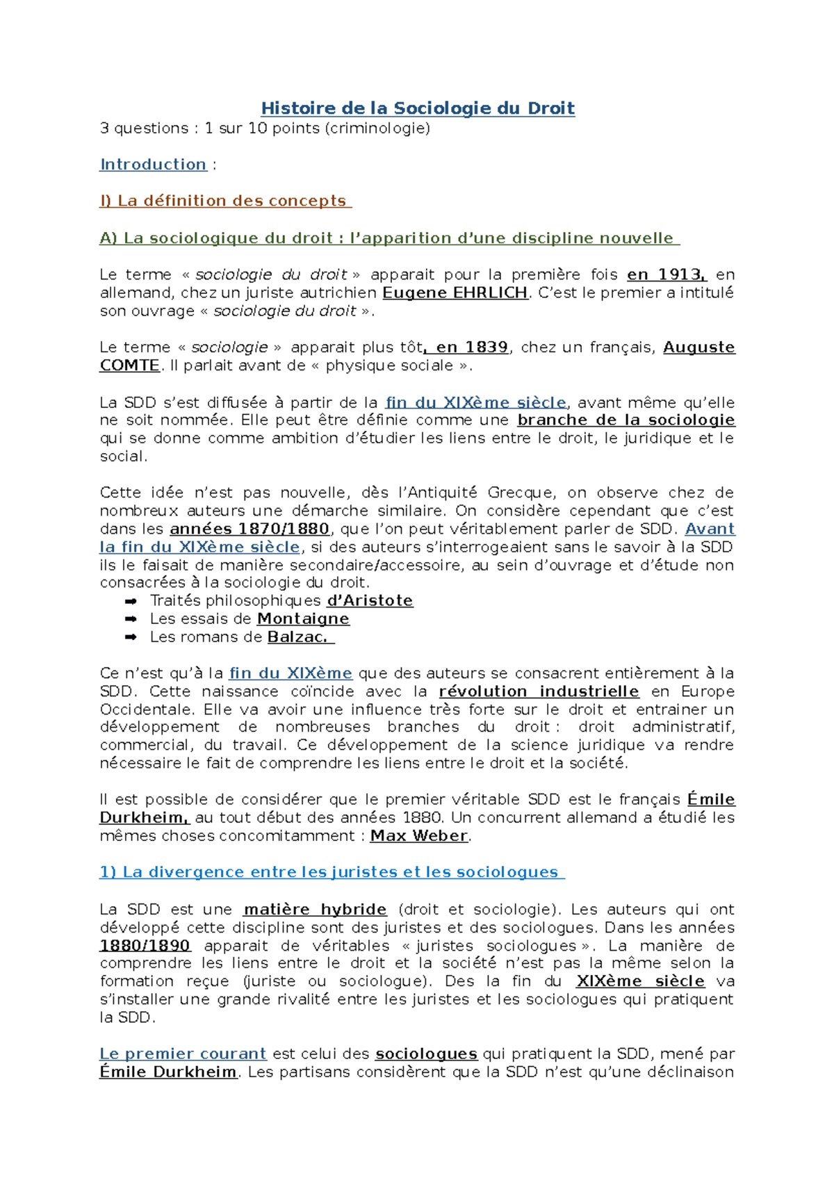 Histoire de la Sociologie du Droit - C’est le premier a intitulé son ...