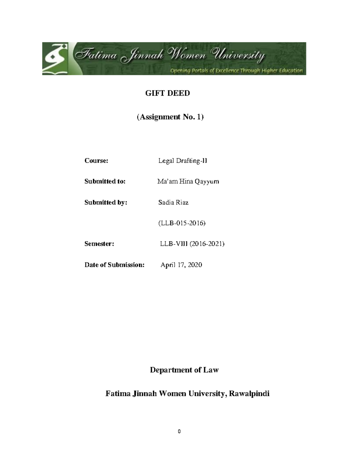 Gift Deed in Favor of Adopted Son in Pakistan Warning TT undefined