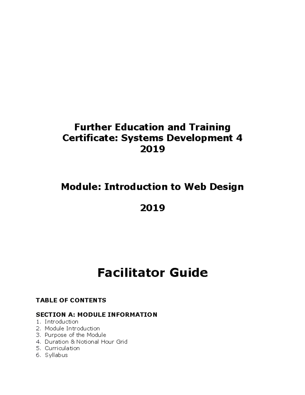 14910 Learner Po E Guide - TABLE OF CONTENTS SECTION A: MODULE ...