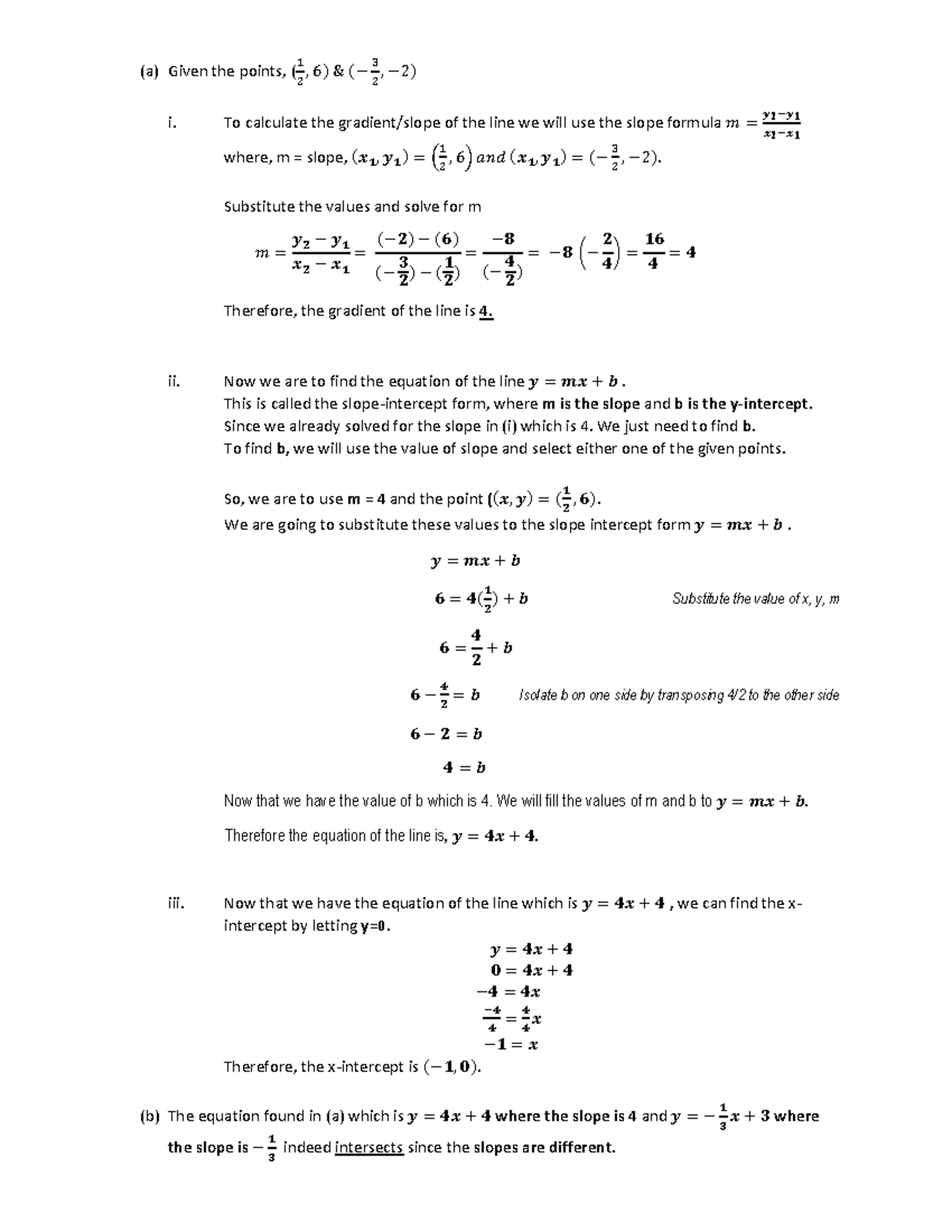 Math-Other - Practice on Linear and Quadratic Equations - (a) Given the ...