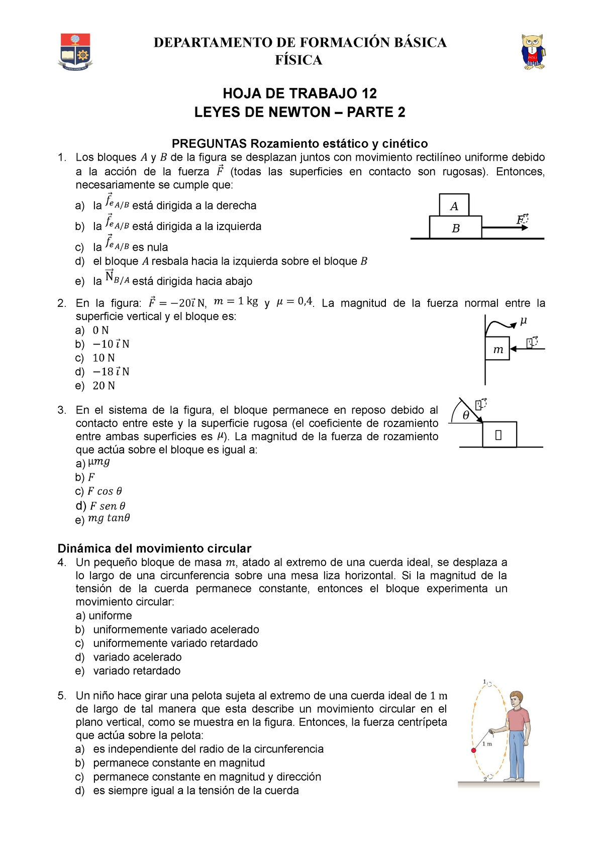 Documento - ... - DEPARTAMENTO DE FORMACIÓN BÁSICA FÍSICA HOJA DE ...