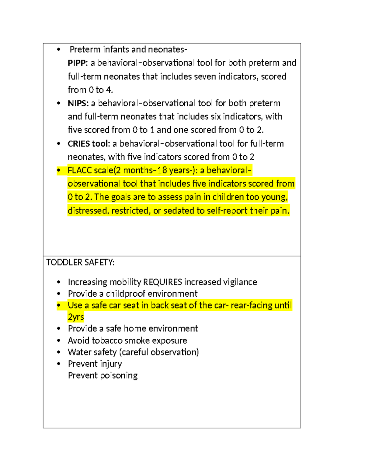 230 exam 3 - Exam 3 Notes - Preterm infants and neonates- PIPP: a ...