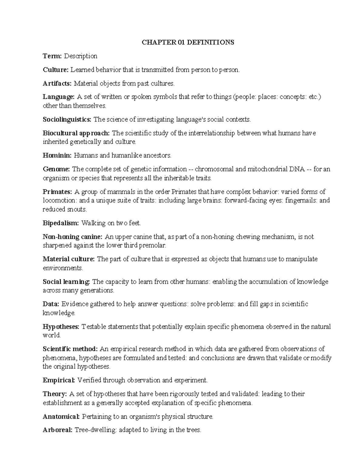 Chapter 01 Vocabulary Definitions - CHAPTER 01 DEFINITIONS Term ...
