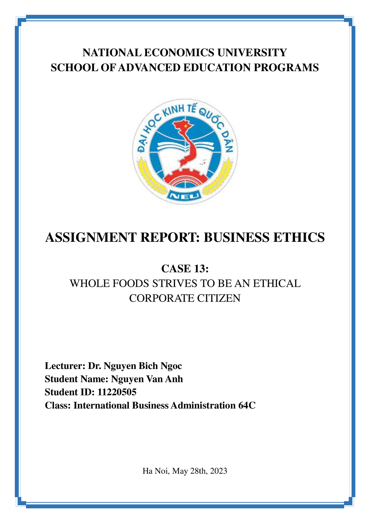 business ethics related case study