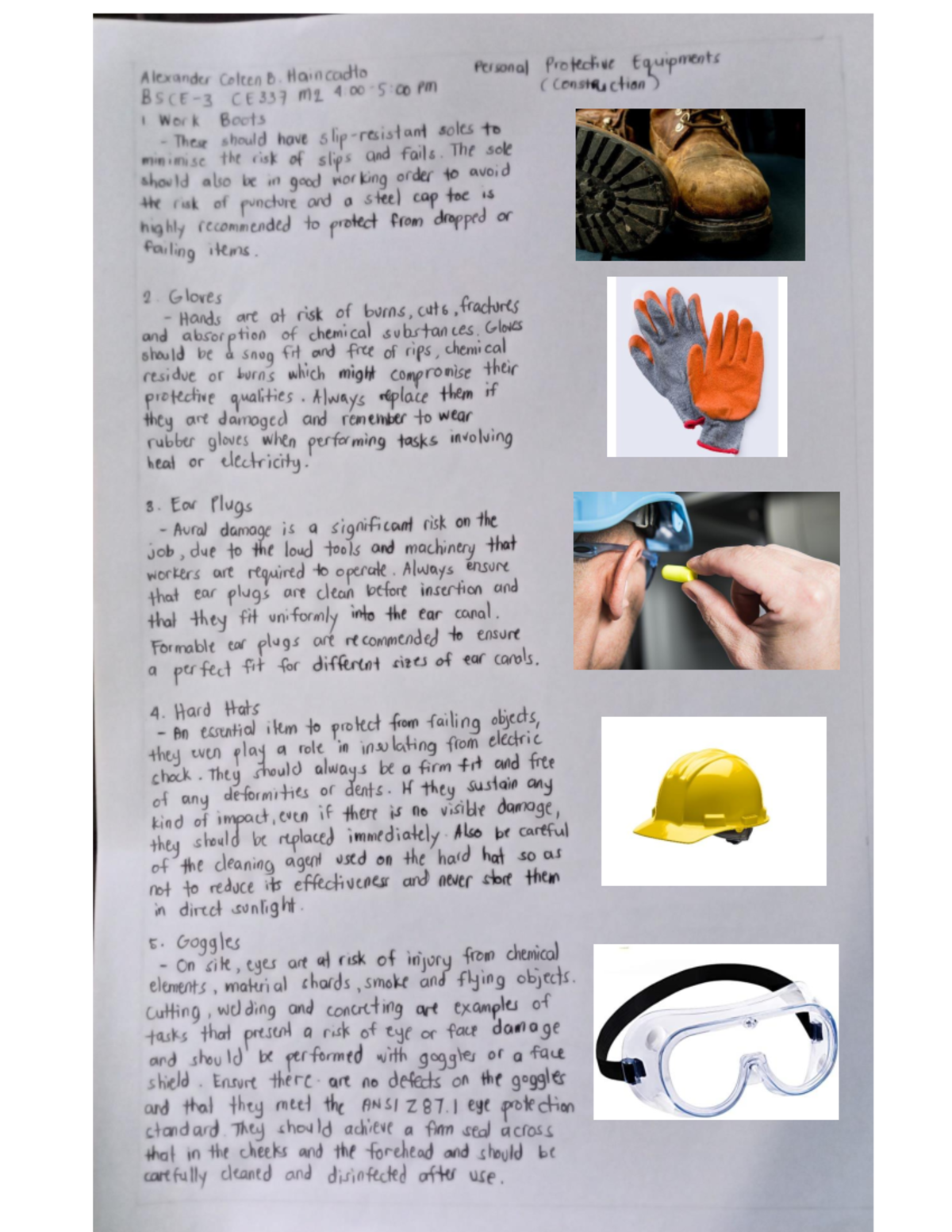 Personal Protective Equipment - Civil Engineering - CIT-University ...