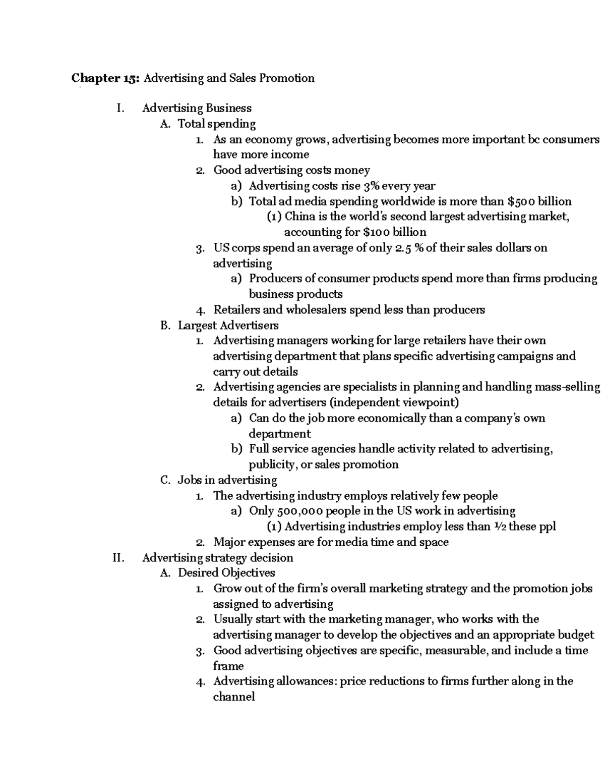 Marketing 300 Chapter 15 - Chapter 15: Advertising and Sales Promotion ...