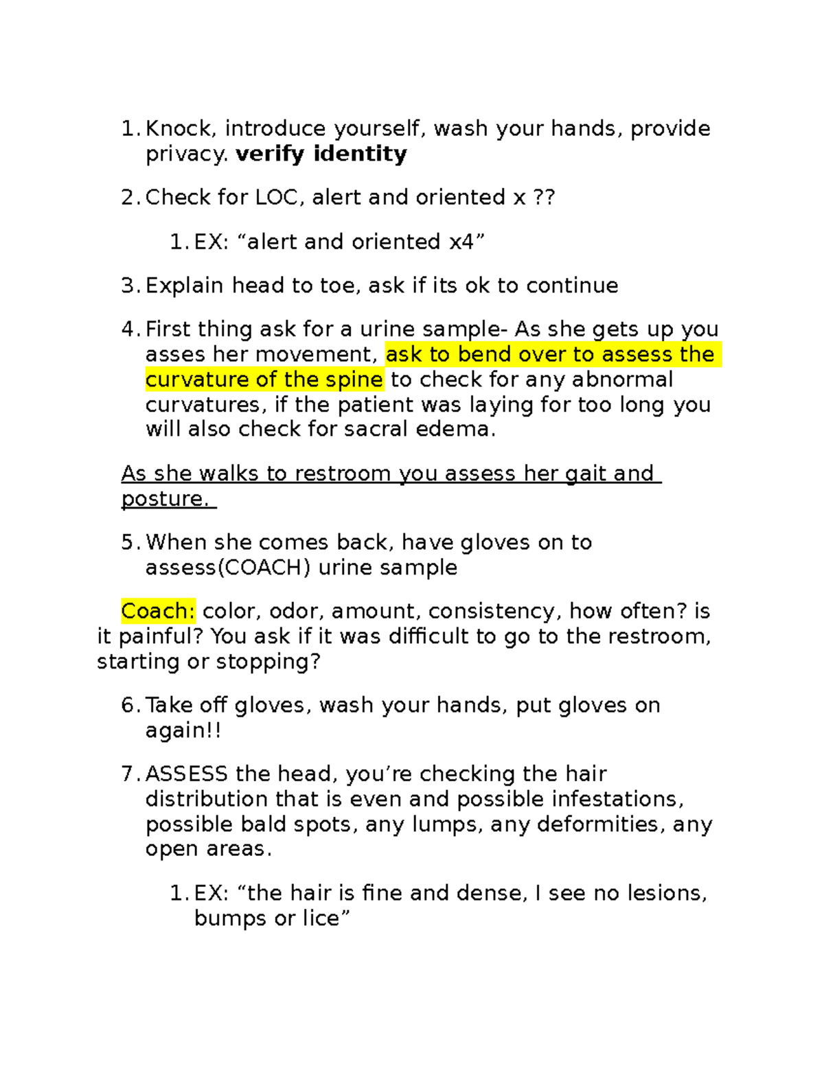 CPE Head to Toe - CPE for Lab - Knock, introduce yourself, wash your ...
