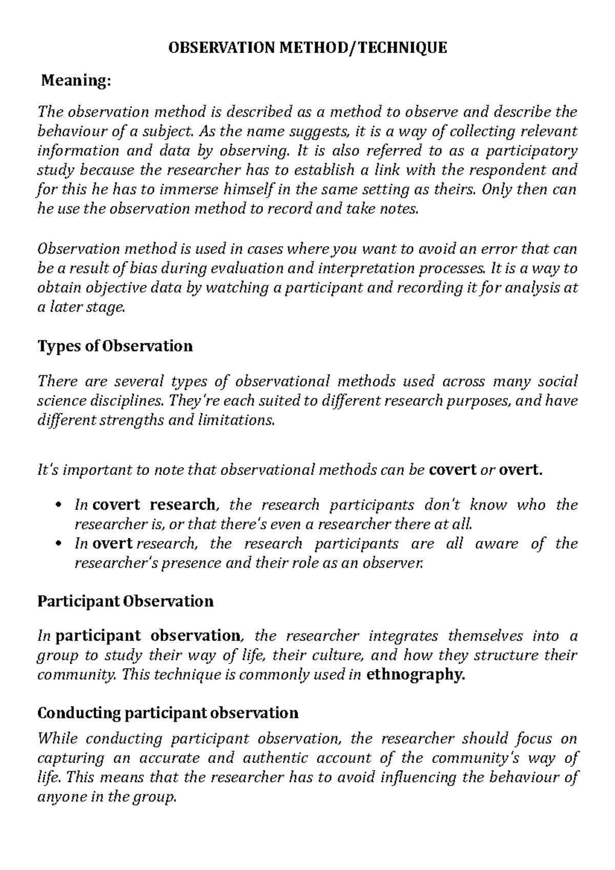 Observation Meaning In English Language