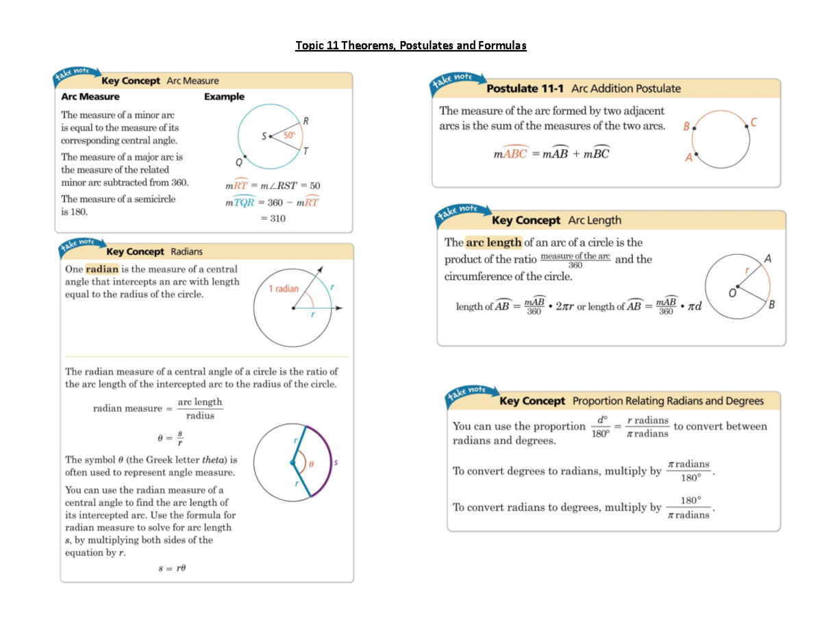 Unit 4 Combined Theorems Topic 11 Theorems Postulates And Formulas