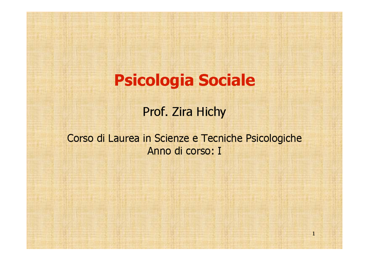 Psicologia E Processi Sociali 2018 2019