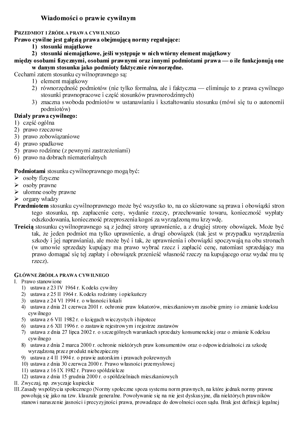 Prawo cywilne podstawowe pojęcia - Wiadomości o prawie cywilnym