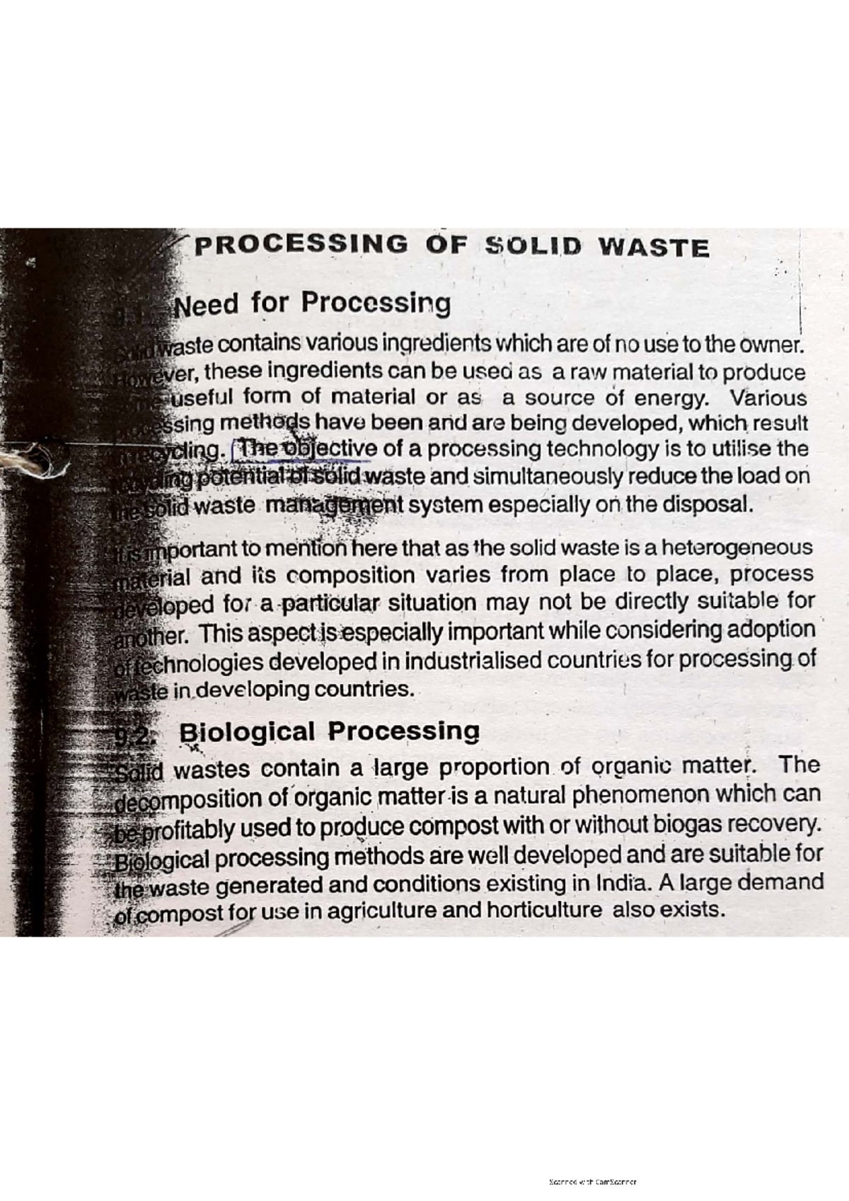 Processing of solid waste - Engineering - Studocu
