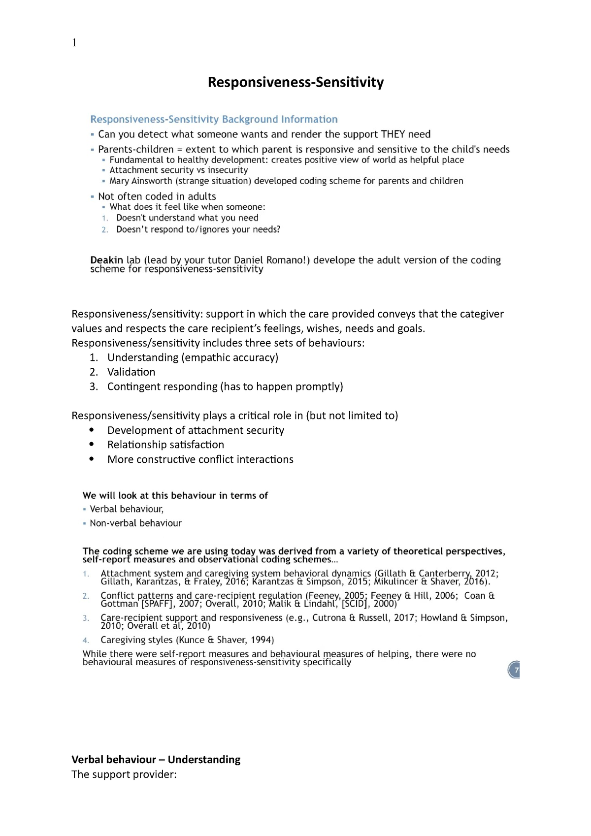 Week 9 Observation Coding ResponsivenessSensitivity Responsiveness