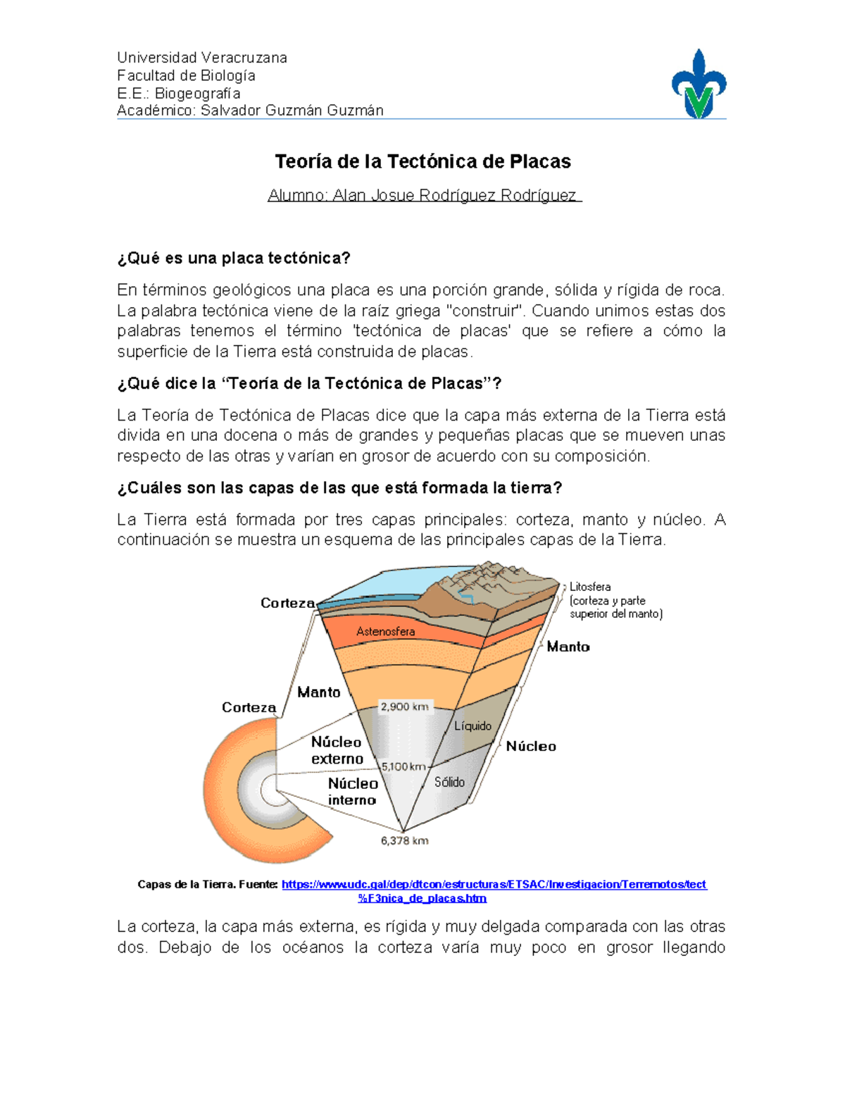 Teoría de la Tectónica de Placas - Universidad Veracruzana Facultad de ...
