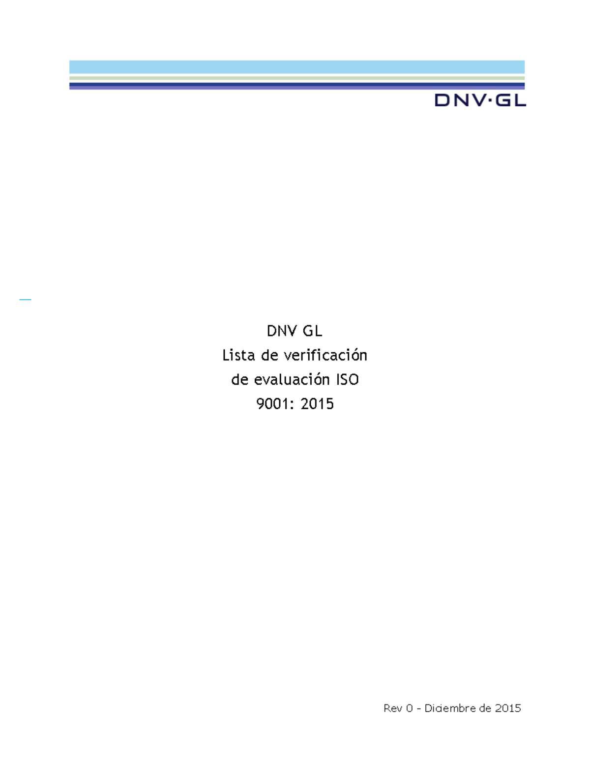 Check list ISO 9001 1637582661 - DNV GL Lista de verificación de ...