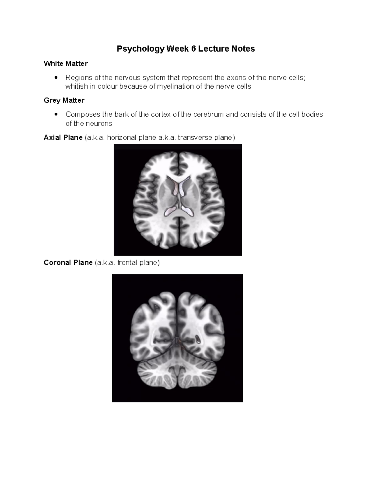 Psychology Week 6 Lecture Notes - Psychology Week 6 Lecture Notes White ...