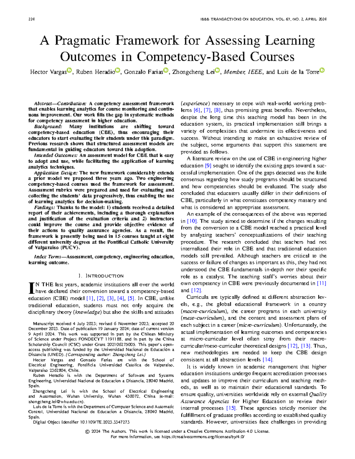 A Pragmatic Framework for Assessing Learning Outcomes in Competency ...