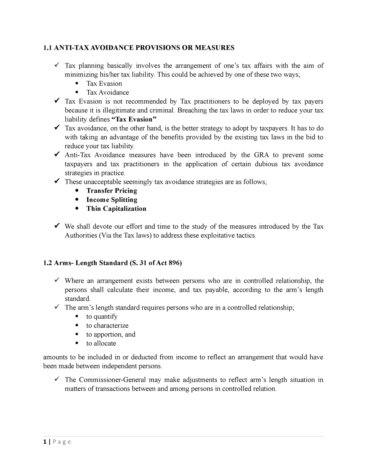 Anti Tax Avoidance Tax Planning 1 Anti Tax Avoidance Provisions Or Measures Tax Planning 3935