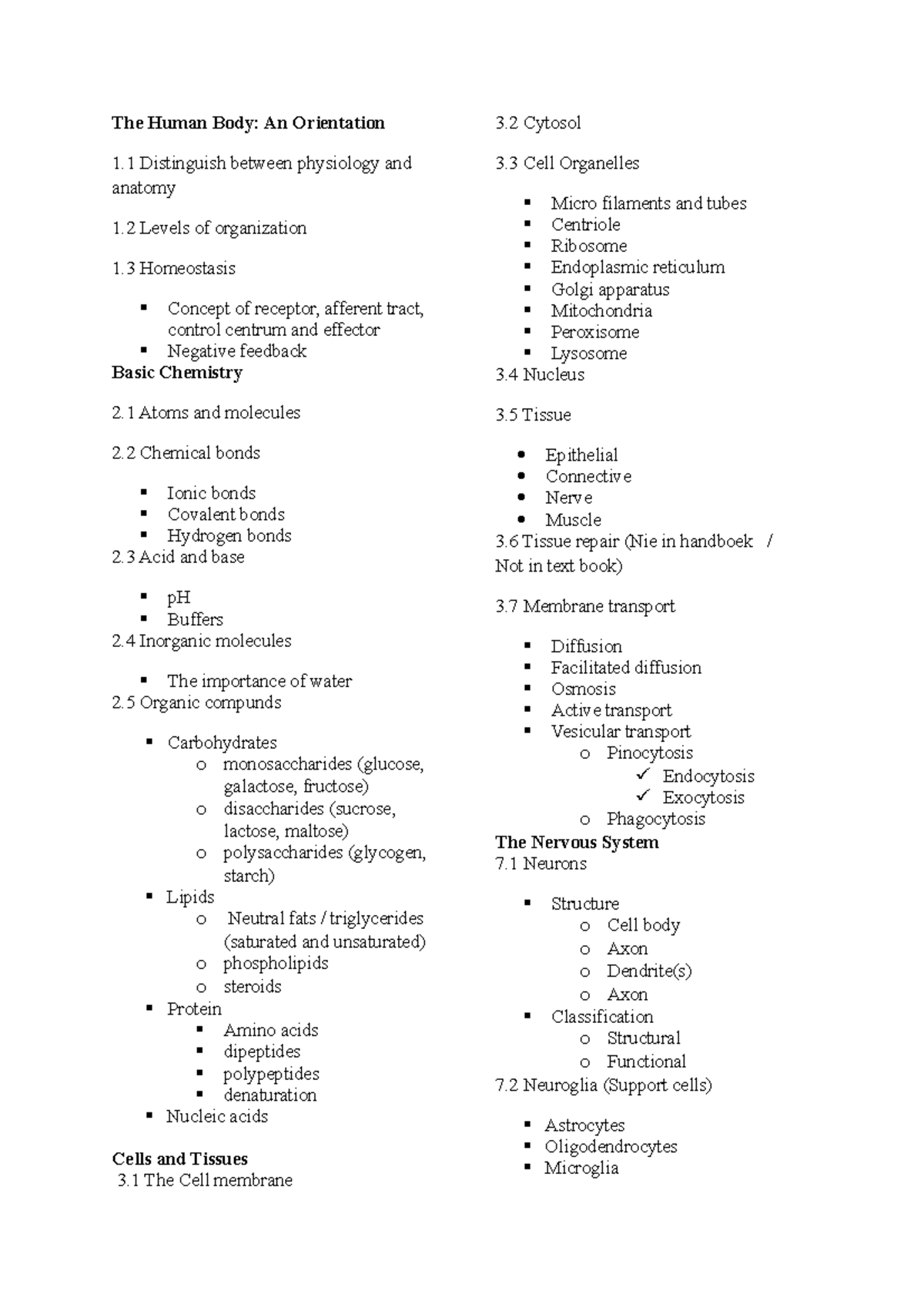 Course Content - Lecture notes 5 - The Human Body: An Orientation 3 ...