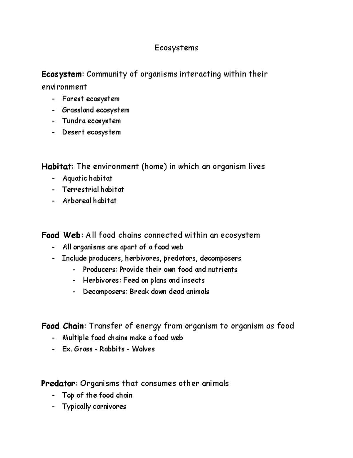 Environment - Google Docs3 - Ecosystems Ecosystem: Community of ...