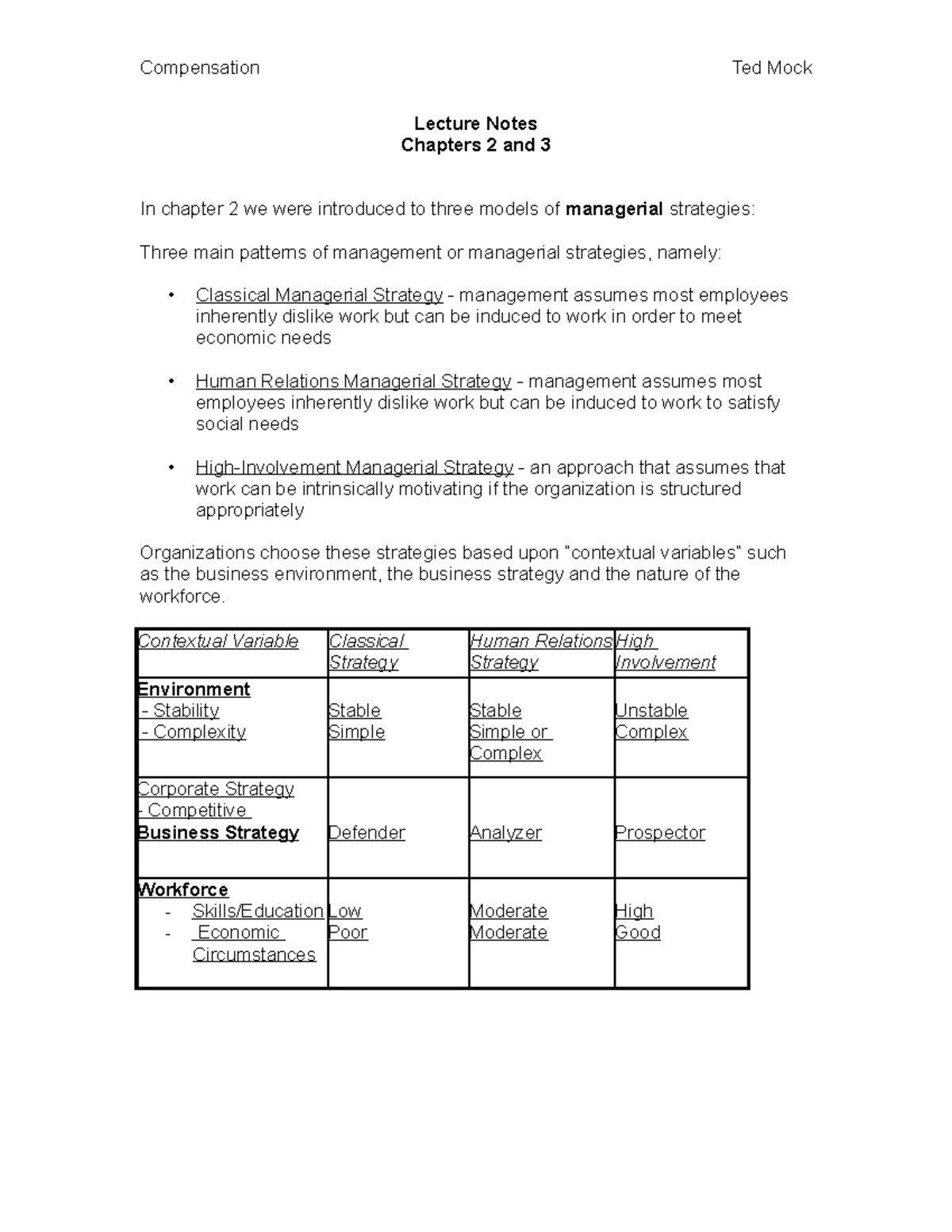 Lecture Notes Chapters 2 And 3 - Lecture Notes Chapters 2 And 3 In ...