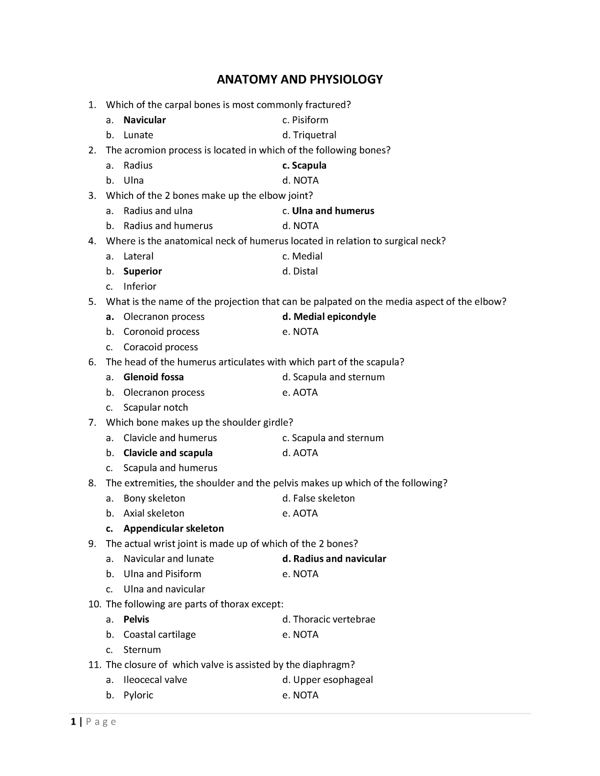 Test 4 Anatomy AND Physiology - ANATOMY AND PHYSIOLOGY Which Of The ...