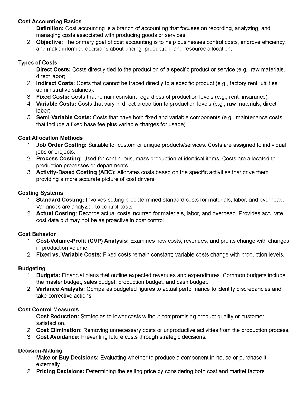 Cost Accounting Basics - Definition: Cost Accounting Is A Branch Of ...