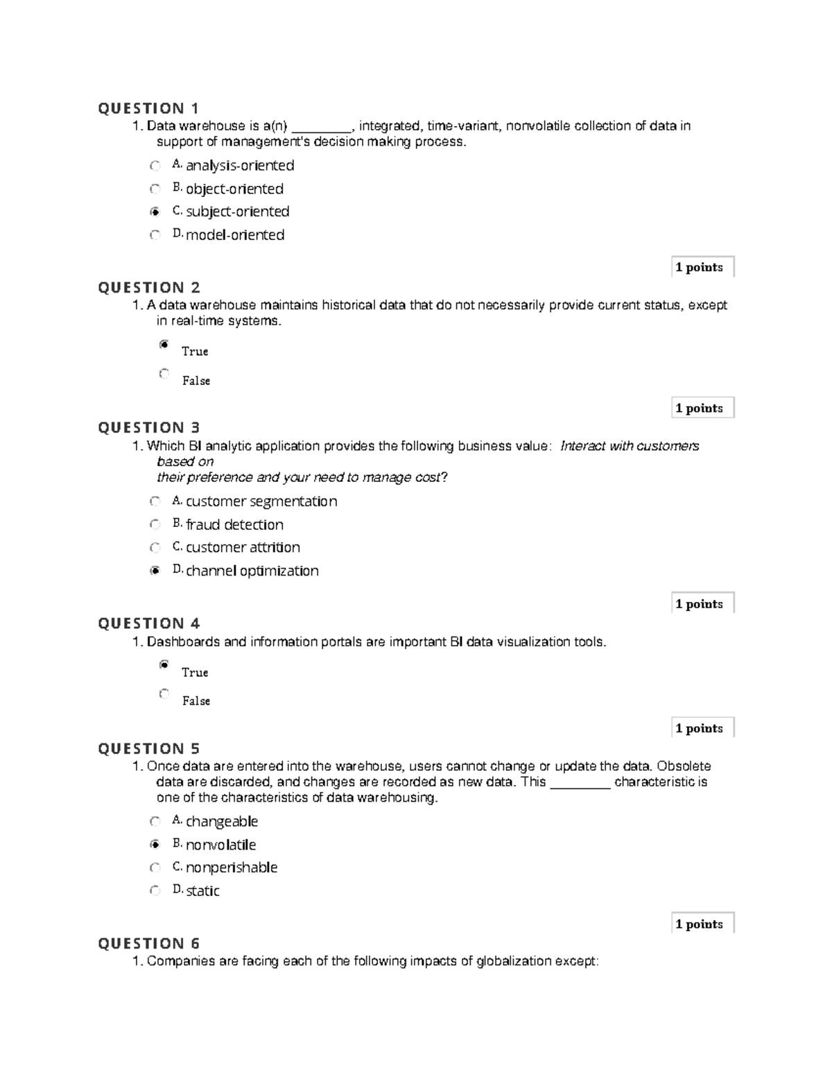 Data Analytics - MCQ - 4 - Multiple Choice Question Answers - Q U E S T ...