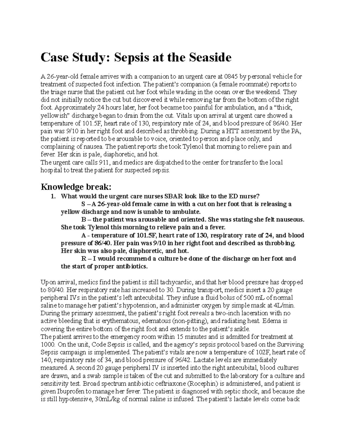 case study about sepsis