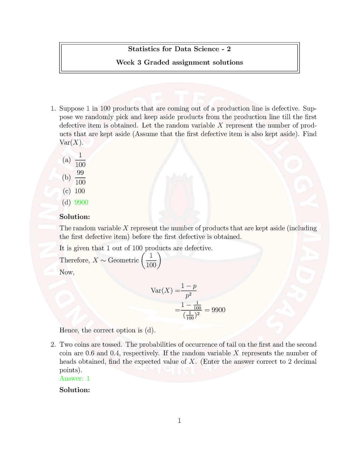 statistics week 3 graded assignment