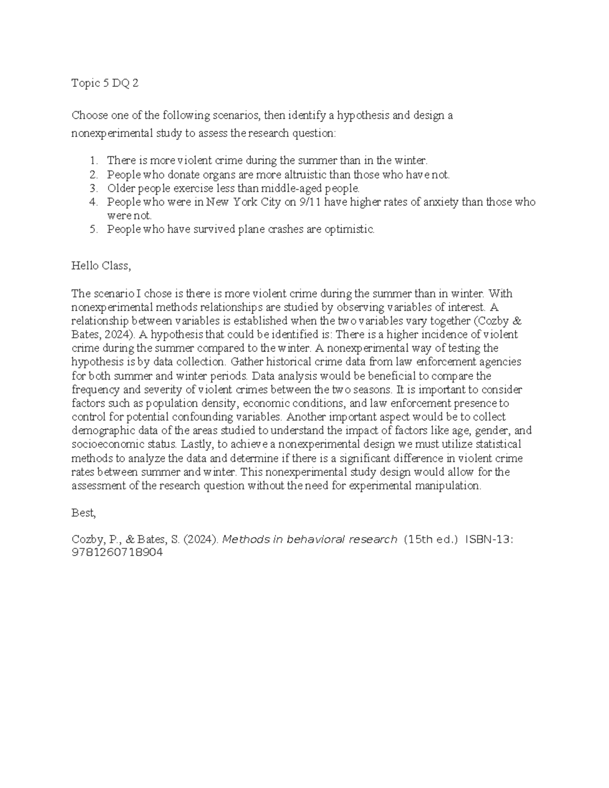 Topic 5 DQ2 - This was an easy question to answer. - Topic 5 DQ 2 ...