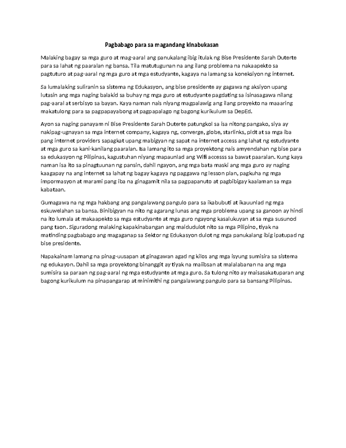 Editoryal-1 - An example of editorial writing , this example can help ...