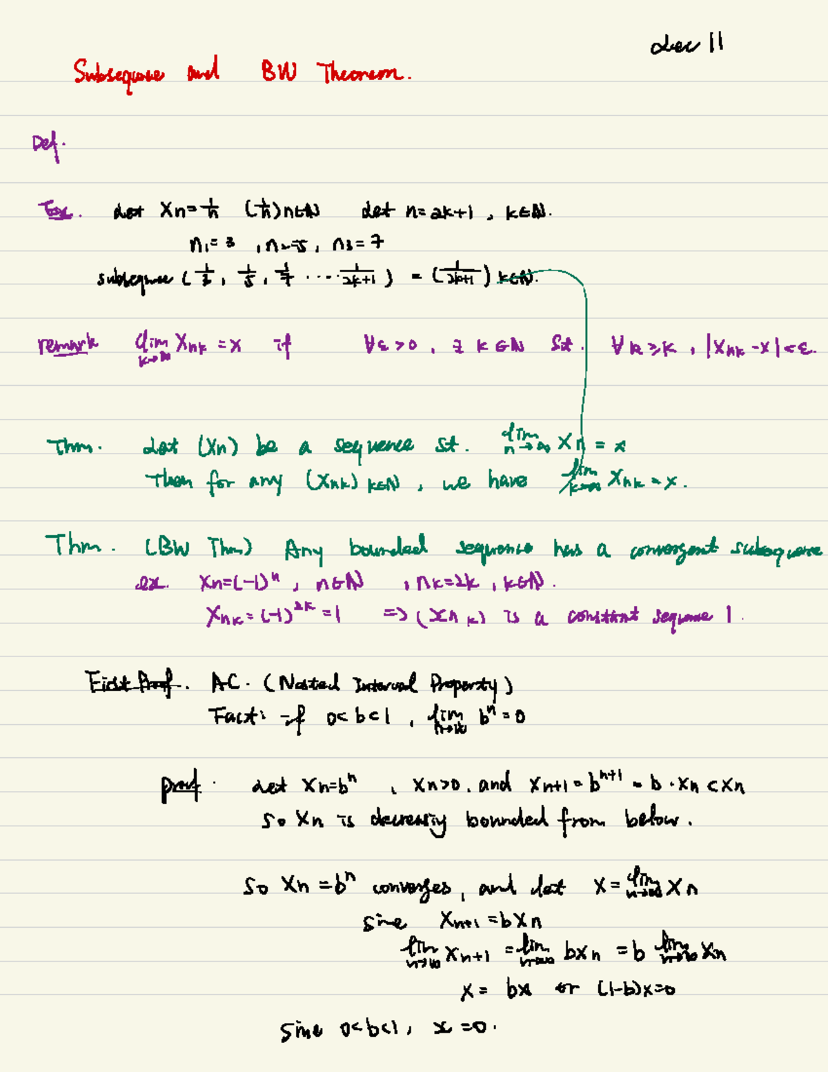 Math 254 Lec11 - Course notes of lecture 11 - Lee I Subseque and BW ...
