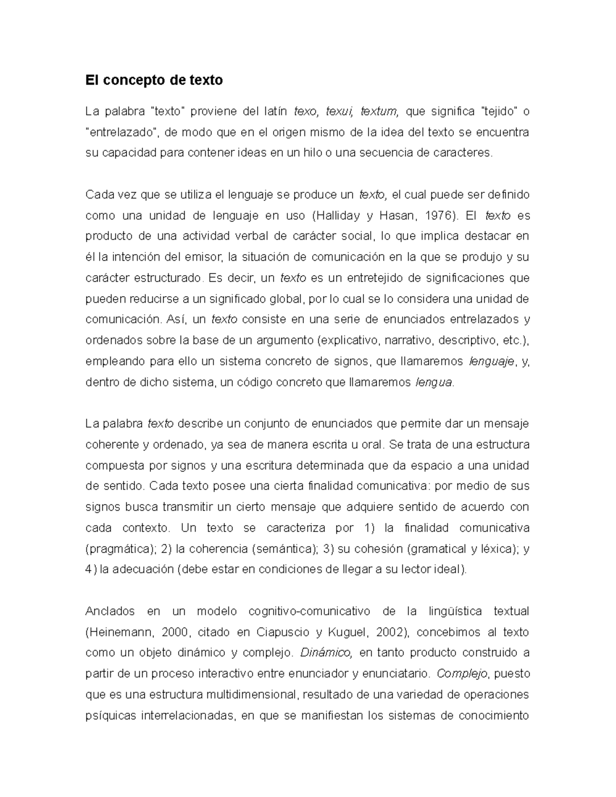 4- Texto Coherencia-Cohesion- recursos- adecuacion - El concepto de ...