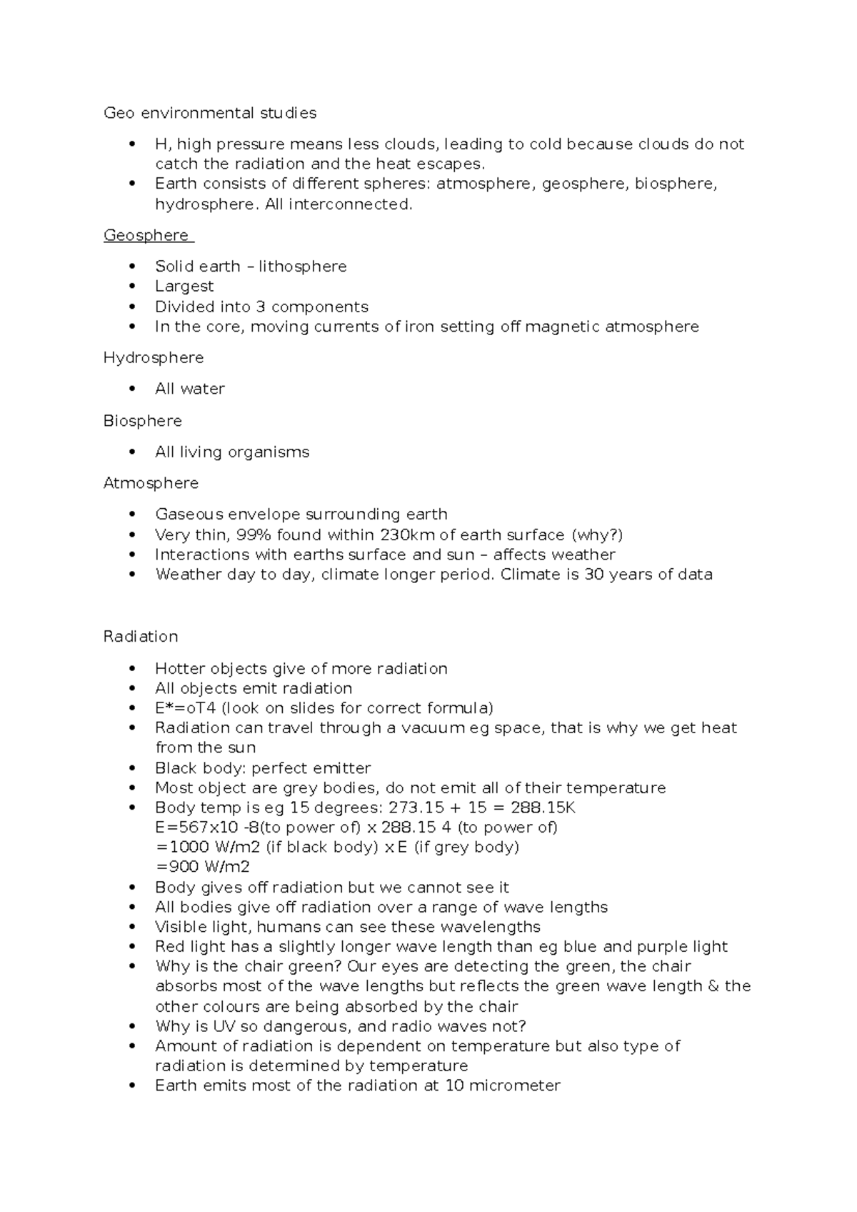 Geo enviro atmosphere - a very rough draft of notes made in class - Geo ...