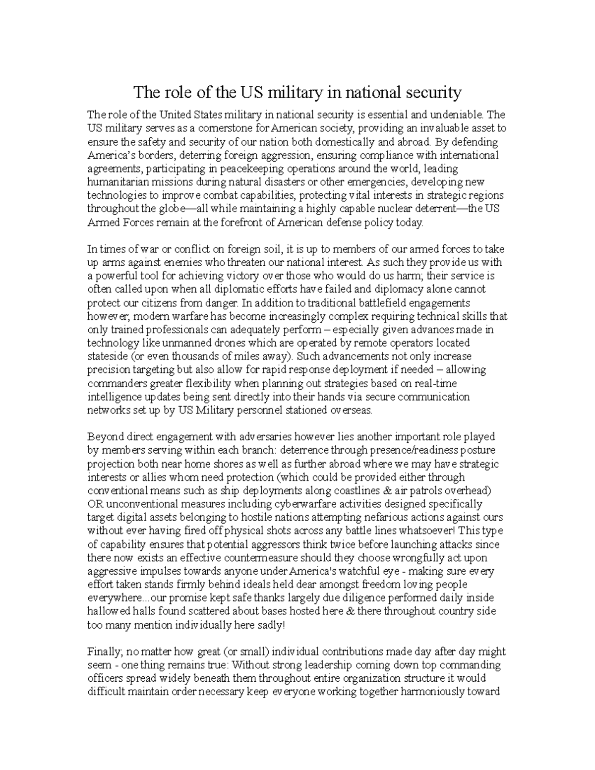 the-role-of-the-us-military-in-national-security-the-us-military