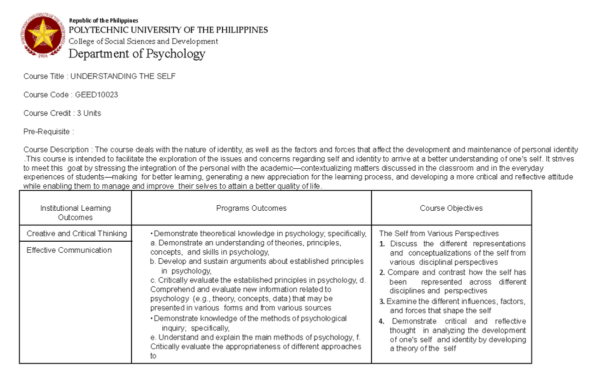 understanding-the-self-course-syllabus-republic-of-the-philippines