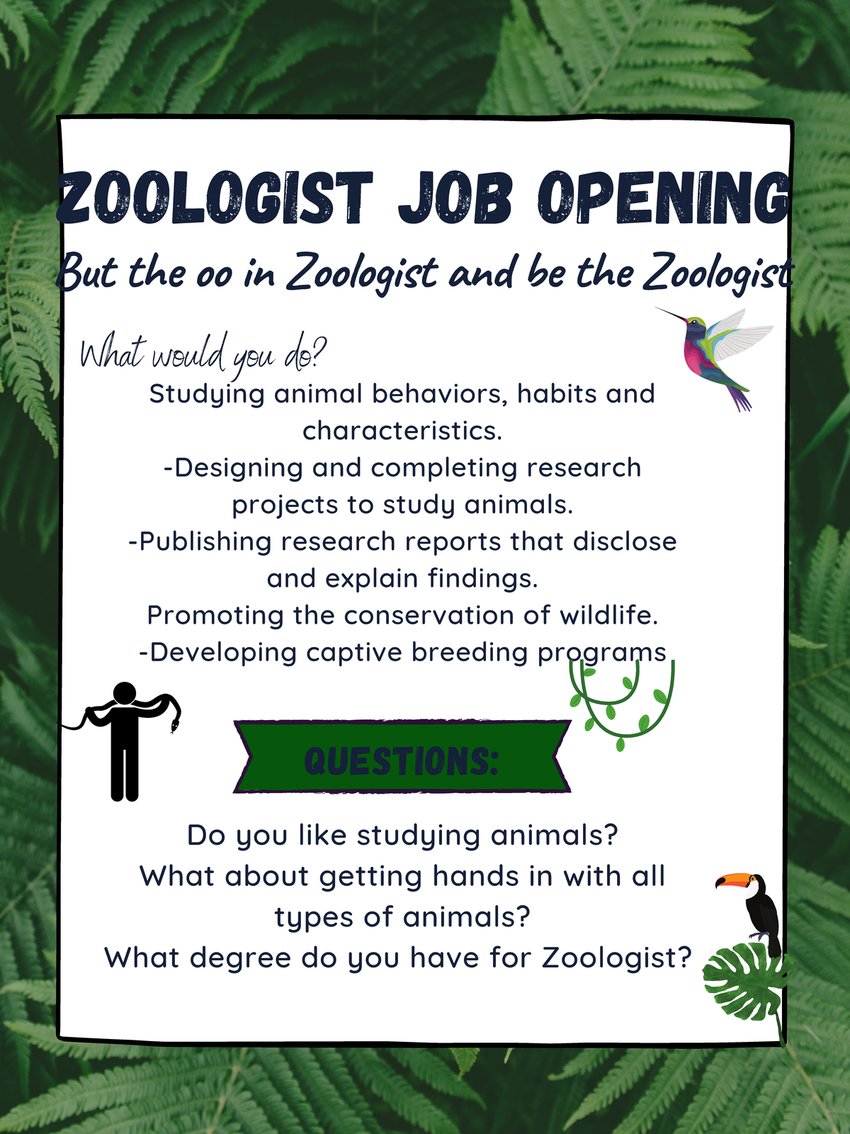 Zoologist Job Opening - Studying animal behaviors, habits and ...