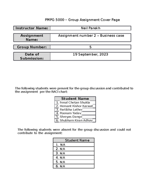 Final Assignment Problems - Final Assignment Each group is to submit ...