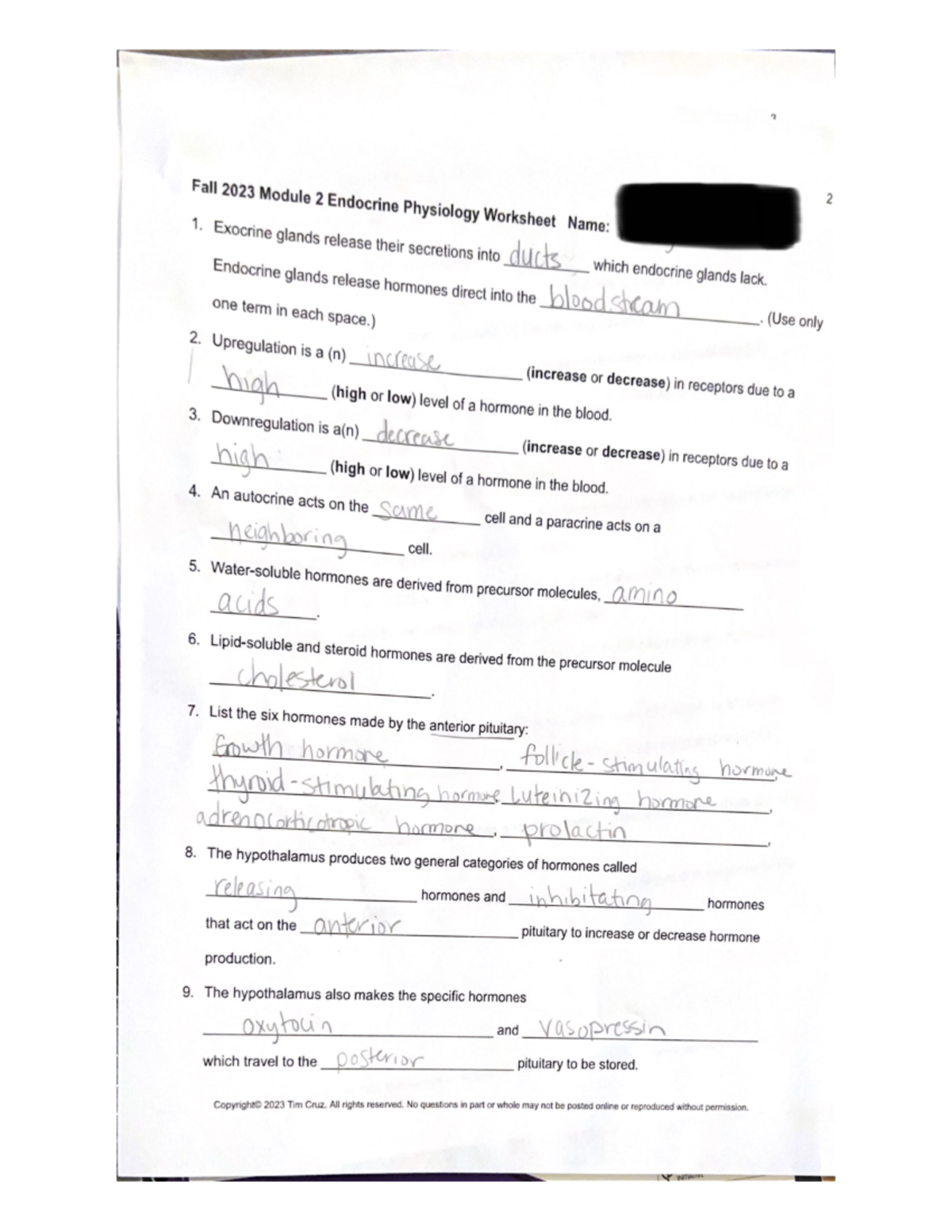 Module 2 worksheet - Biology hw - Studocu