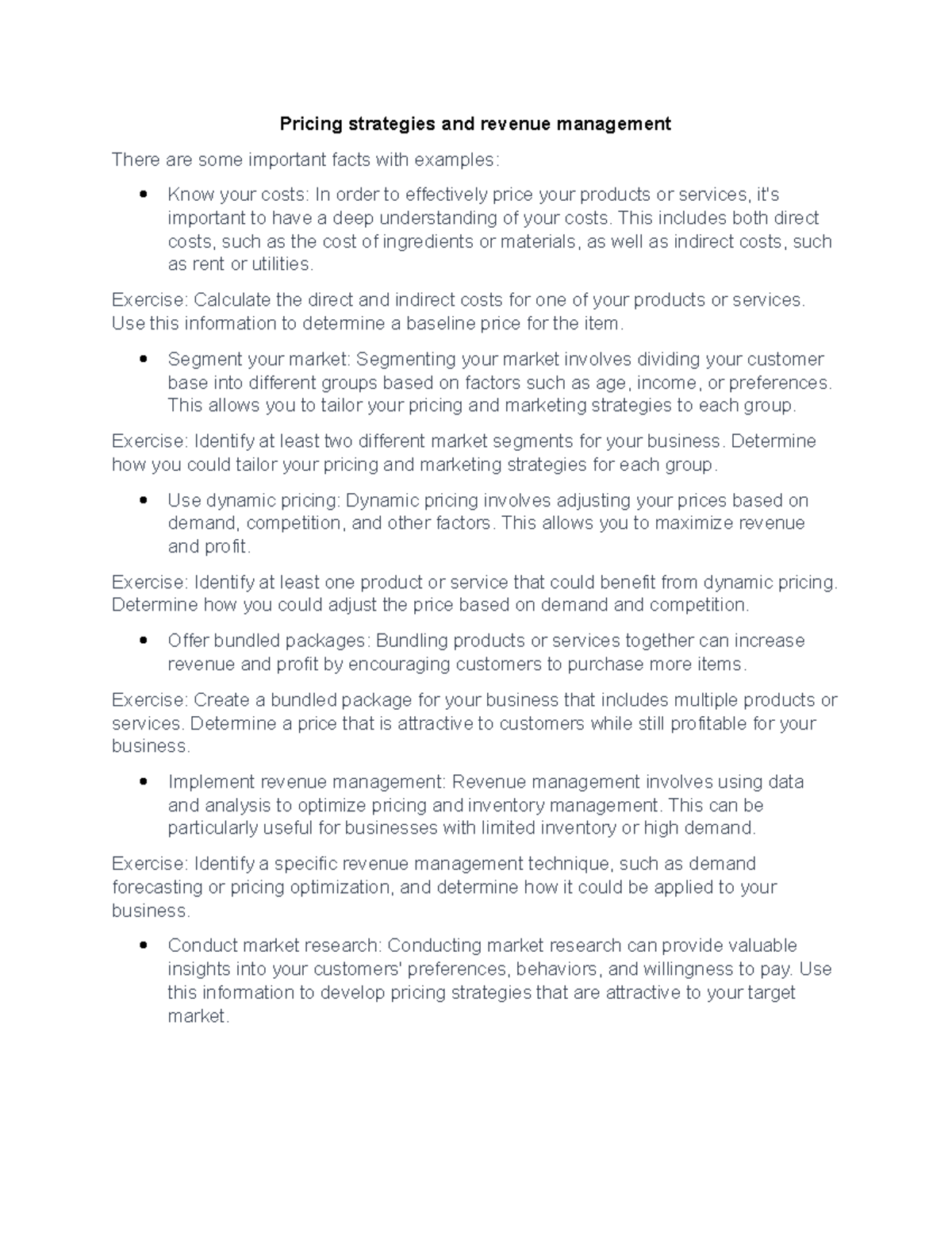 Pricing strategies and revenue management - This includes both direct ...