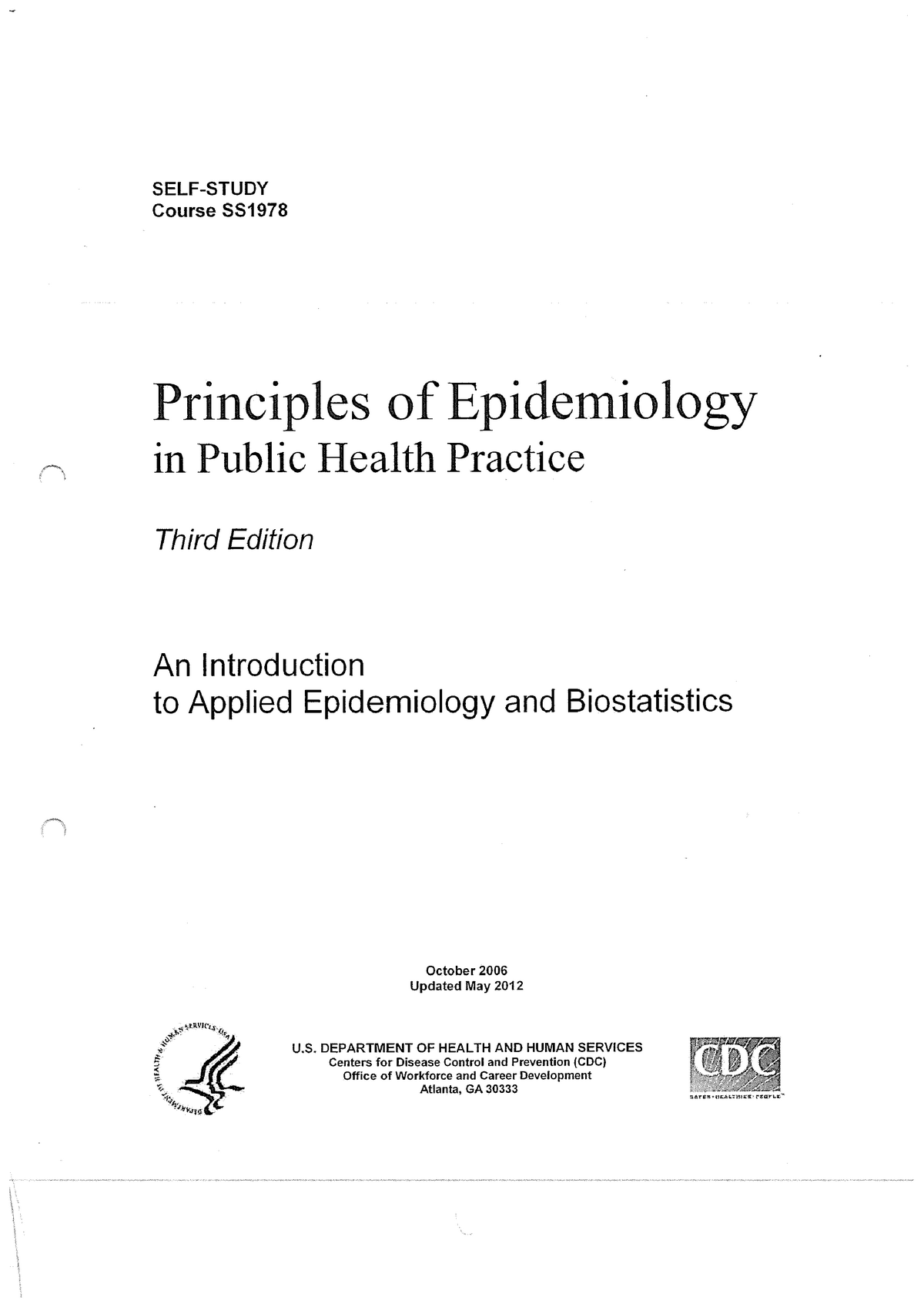 Principles Of Epidemiology Chapter 1 - S062IPE - Studocu