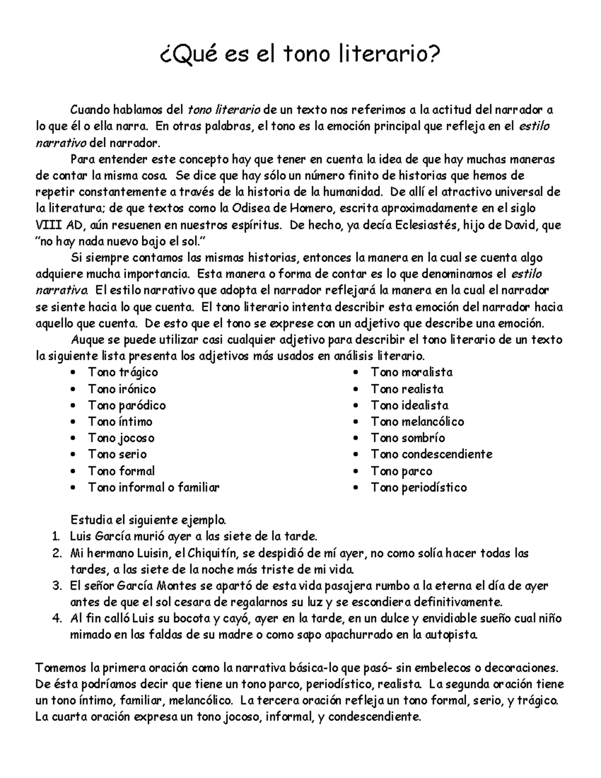 Qué es el tono literario ¿Qué es el tono literario? Cuando hablamos