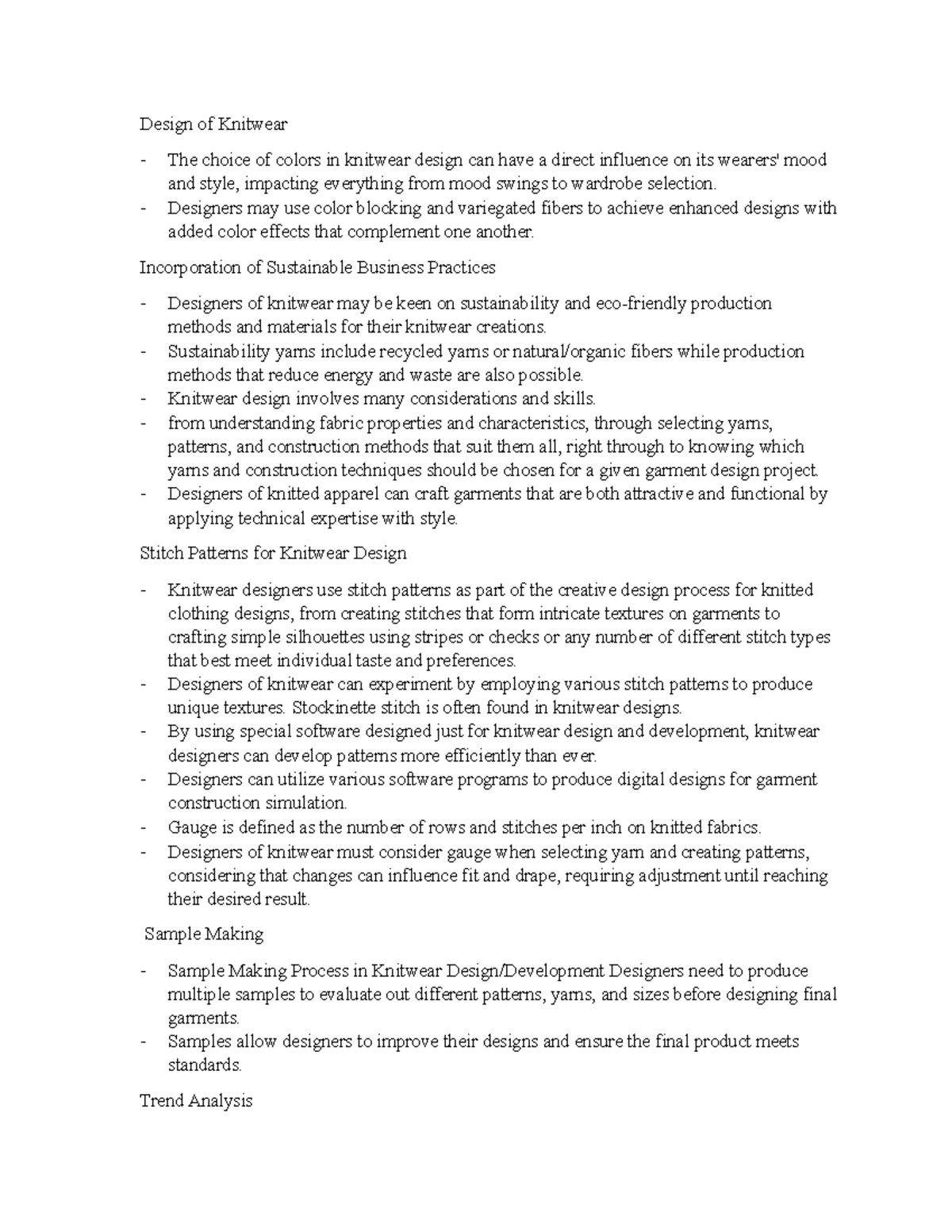 FTT 110 Notes 21 - global textile and fashion industry; an overview of ...